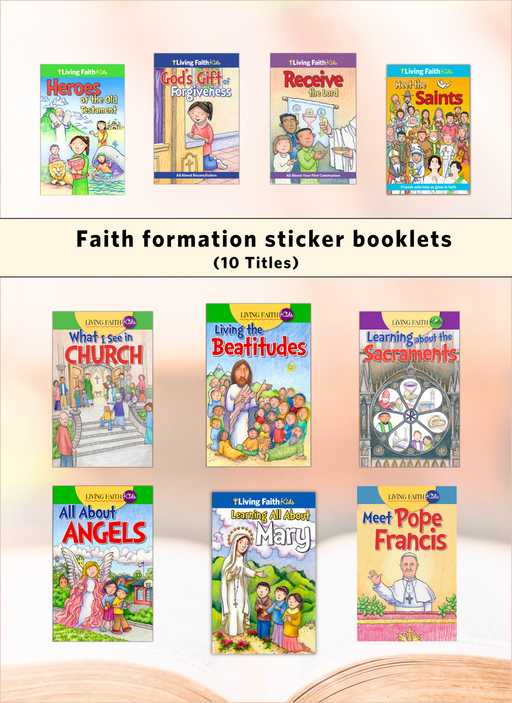 Faith formation sticker booklets - 10 Titles